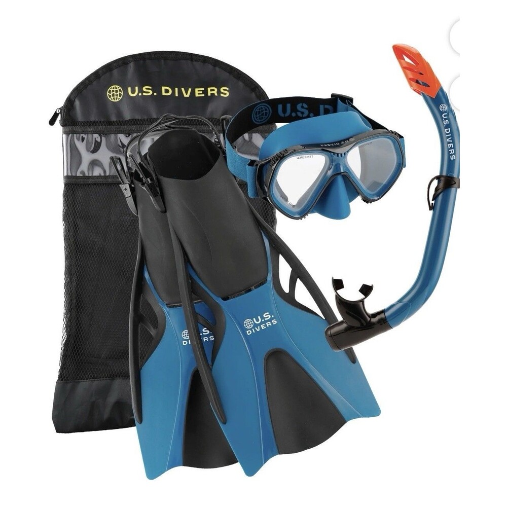 U.S. Divers Playa Adult Snorkel Set S/M (Black & Blue)